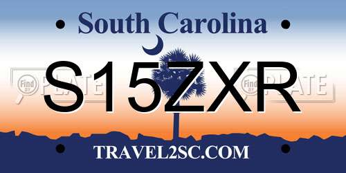 S15ZXR South Carolina License Plate