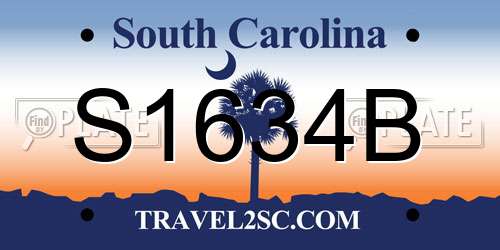 S1634B South Carolina License Plate