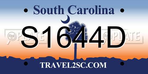 S1644D South Carolina License Plate