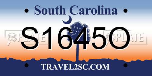 S1645O South Carolina License Plate