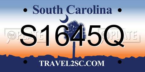 S1645Q South Carolina License Plate