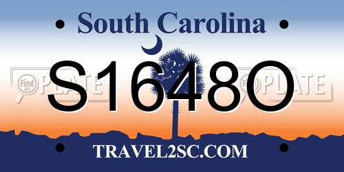 S1648O South Carolina License Plate