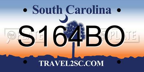 S164BO South Carolina License Plate