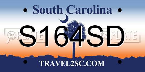 S164SD South Carolina License Plate