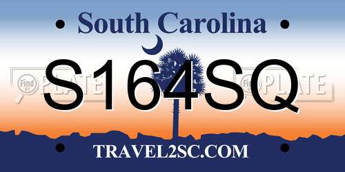 S164SQ South Carolina License Plate