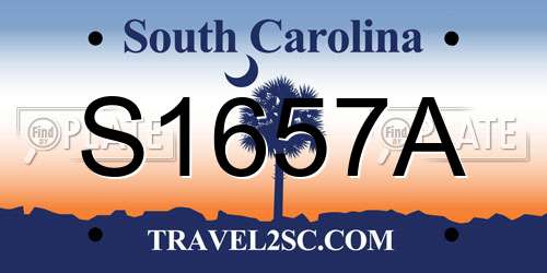 S1657A South Carolina License Plate
