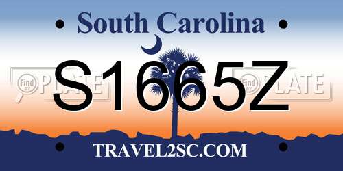 S1665Z South Carolina License Plate