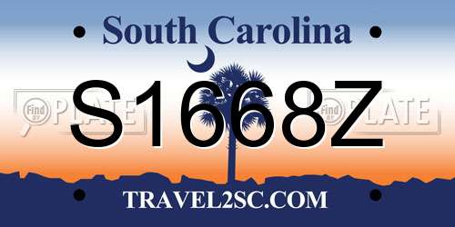 S1668Z South Carolina License Plate