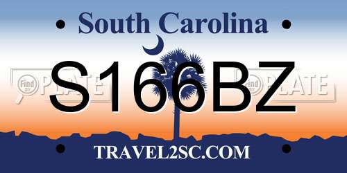 S166BZ South Carolina License Plate