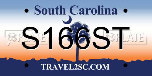 S166ST South Carolina License Plate