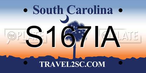 S167IA South Carolina License Plate