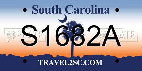 S1682A South Carolina License Plate