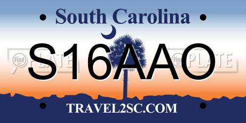 S16AAO South Carolina License Plate
