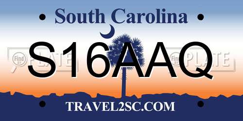 S16AAQ South Carolina License Plate
