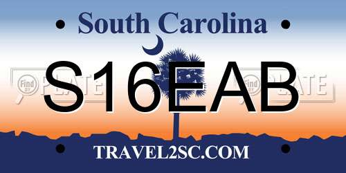 S16EAB South Carolina License Plate