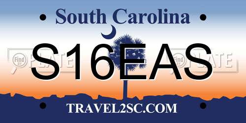 S16EAS South Carolina License Plate