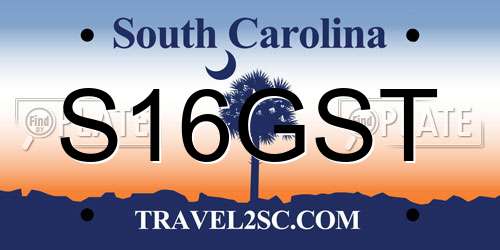 S16GST South Carolina License Plate