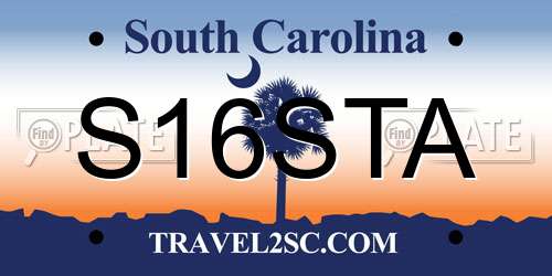 S16STA South Carolina License Plate