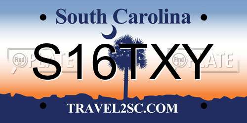 S16TXY South Carolina License Plate