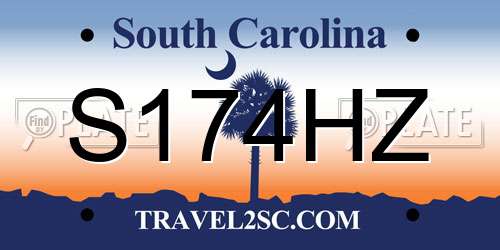 S174HZ South Carolina License Plate