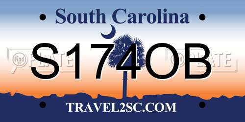 S174OB South Carolina License Plate