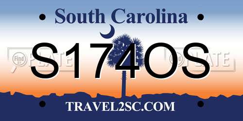 S174OS South Carolina License Plate
