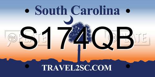 S174QB South Carolina License Plate