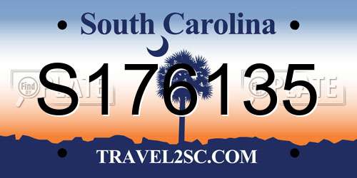 S176135 South Carolina License Plate