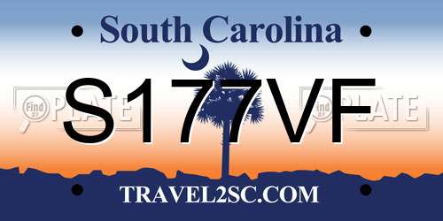 S177VF South Carolina License Plate
