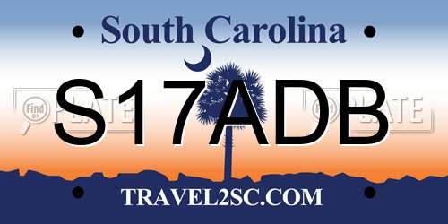 S17ADB South Carolina License Plate