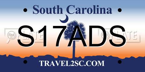 S17ADS South Carolina License Plate