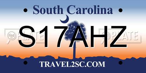 S17AHZ South Carolina License Plate