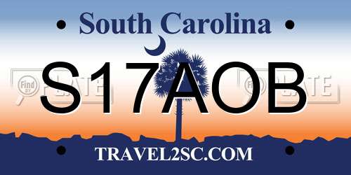S17AOB South Carolina License Plate