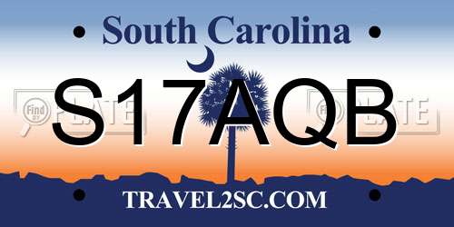 S17AQB South Carolina License Plate