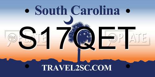 S17QET South Carolina License Plate