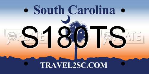 S180TS South Carolina License Plate