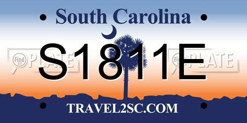 S1811E South Carolina License Plate
