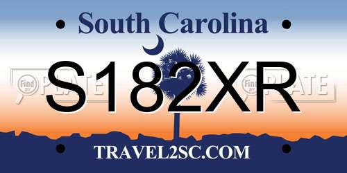 S182XR South Carolina License Plate