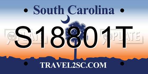 S18801T South Carolina License Plate