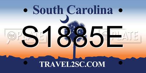 S1885E South Carolina License Plate