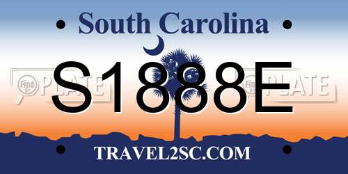 S1888E South Carolina License Plate