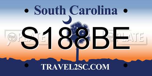 S188BE South Carolina License Plate