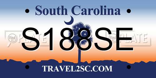 S188SE South Carolina License Plate