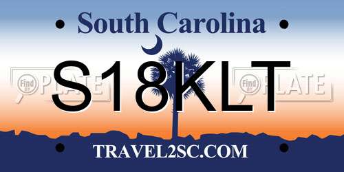 S18KLT South Carolina License Plate