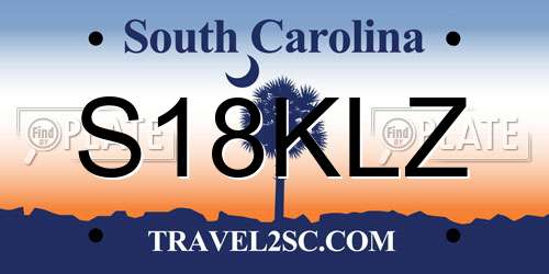 S18KLZ South Carolina License Plate