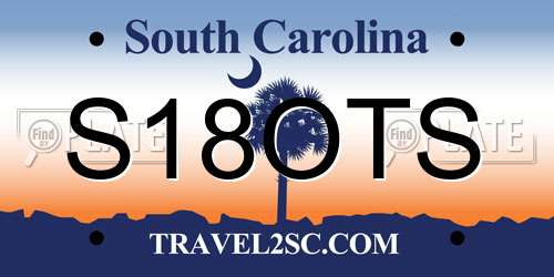 S18OTS South Carolina License Plate
