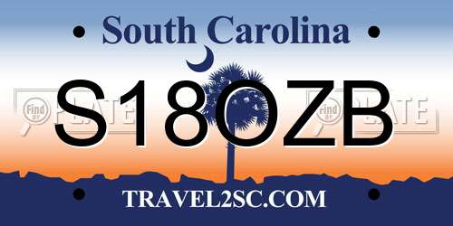 S18OZB South Carolina License Plate