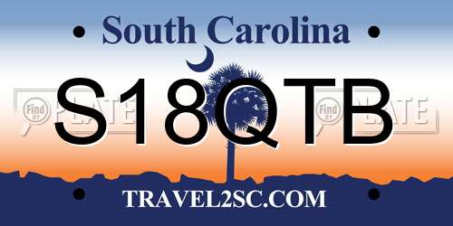 S18QTB South Carolina License Plate