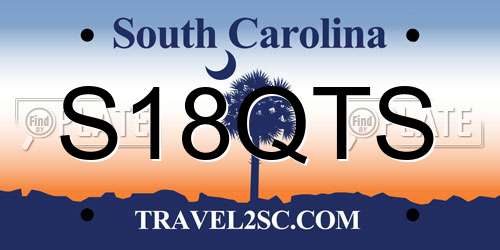 S18QTS South Carolina License Plate