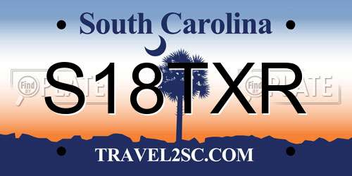 S18TXR South Carolina License Plate
